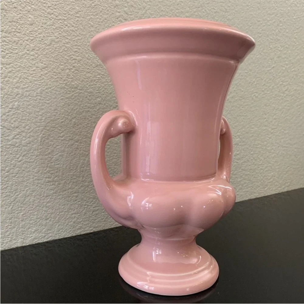 🌷 Pink Abingdon Pottery Vase Handcrafted Ceramic Vintage Art Deco Double Handles